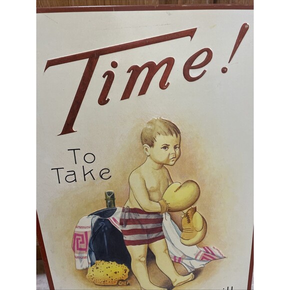 Vintage 1894 Time To Take Hood's Sarsaparilla metal tin sign cute home decor - Picture 2 of 6